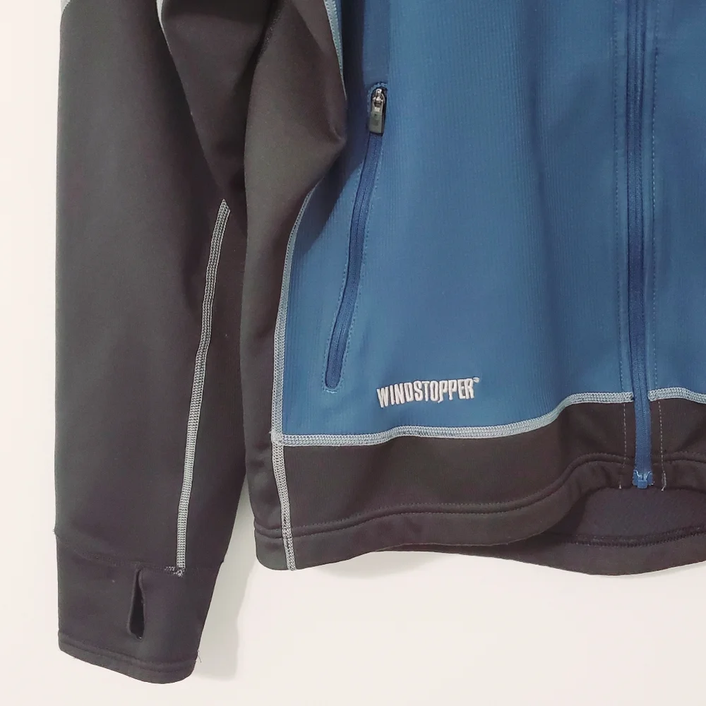 The North Face Mens Flight Series Windstopper Jacket Full Zip Blue Black Medium